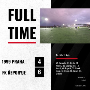 1999 Praha : FK Řeporyje 4:6 (4:1)