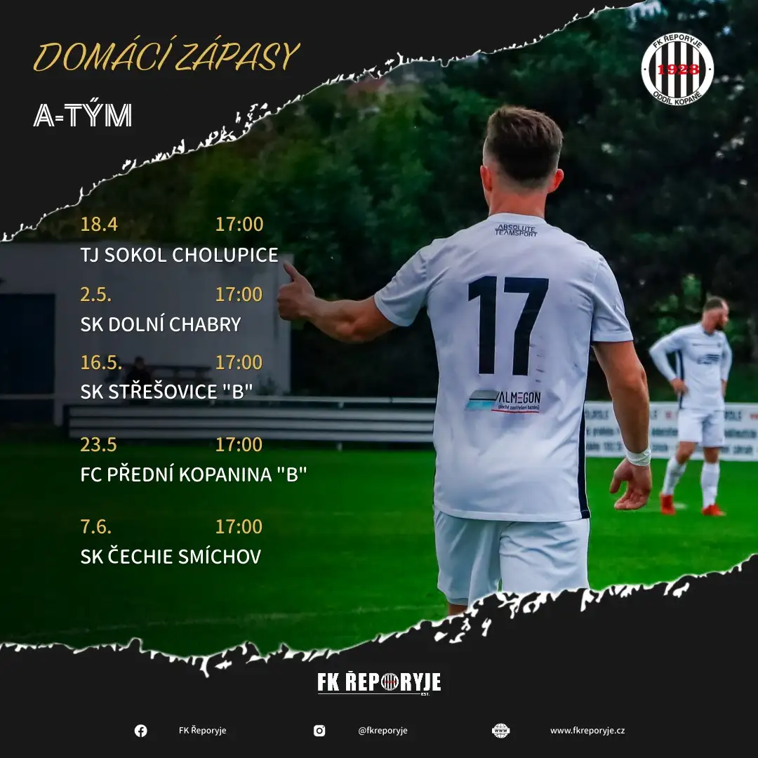 Řeporyjské áčko čeká 5 domácích zápasů